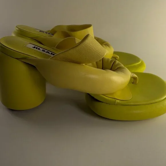 Jil Sander Leather Platform Thong Sandal - Picture 2 of 5